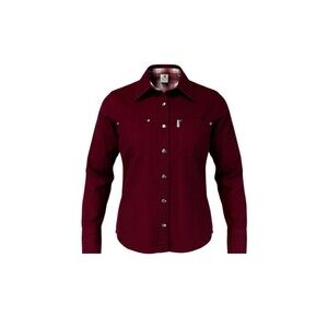 Carhartt Women’s Medium Maroon Sandstone Shirt Jac Flannel Lined Workwear Jacket